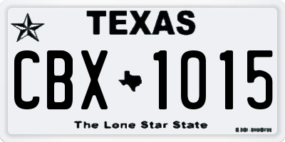 TX license plate CBX1015