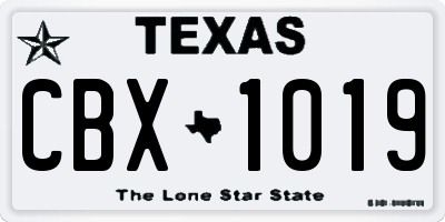 TX license plate CBX1019