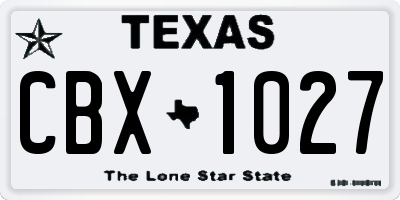 TX license plate CBX1027