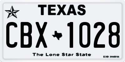 TX license plate CBX1028