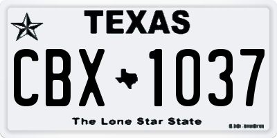 TX license plate CBX1037