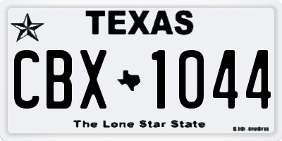TX license plate CBX1044