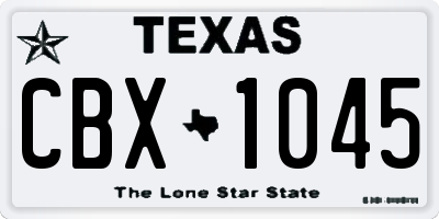 TX license plate CBX1045