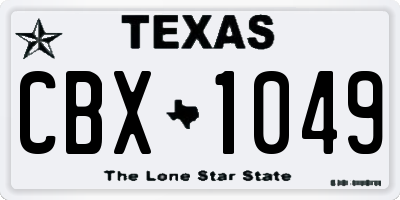 TX license plate CBX1049