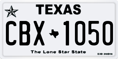 TX license plate CBX1050