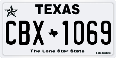 TX license plate CBX1069