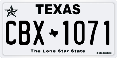 TX license plate CBX1071