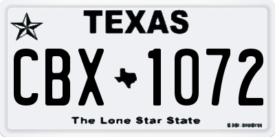 TX license plate CBX1072