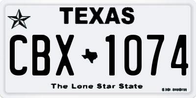 TX license plate CBX1074