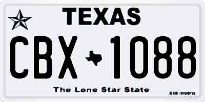 TX license plate CBX1088