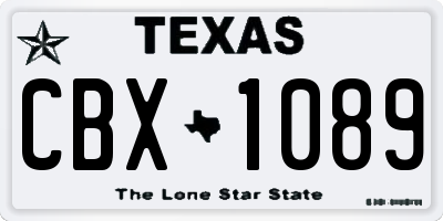 TX license plate CBX1089