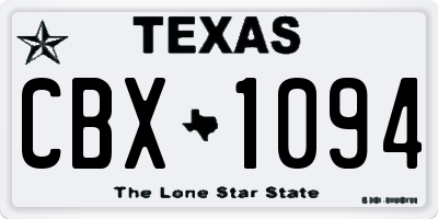 TX license plate CBX1094