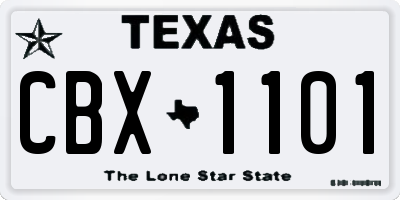 TX license plate CBX1101