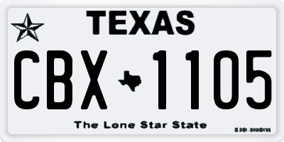 TX license plate CBX1105