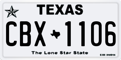 TX license plate CBX1106