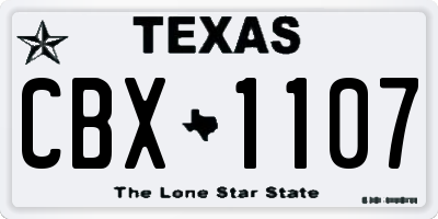 TX license plate CBX1107