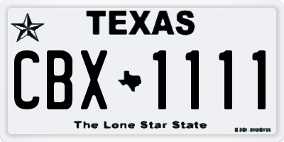 TX license plate CBX1111
