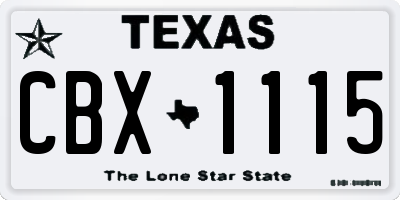 TX license plate CBX1115