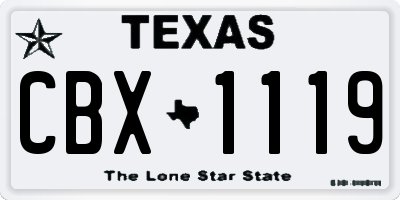 TX license plate CBX1119