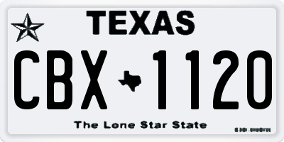TX license plate CBX1120