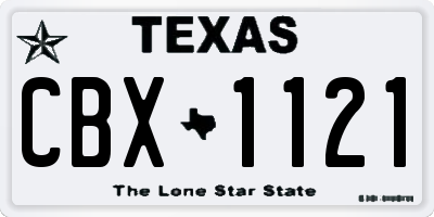 TX license plate CBX1121