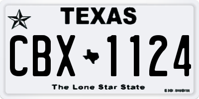 TX license plate CBX1124