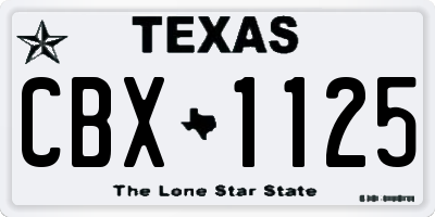 TX license plate CBX1125