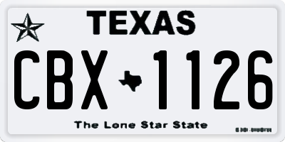 TX license plate CBX1126