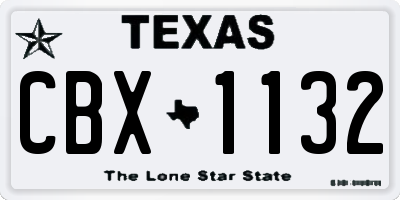 TX license plate CBX1132