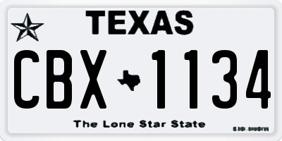 TX license plate CBX1134