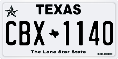 TX license plate CBX1140