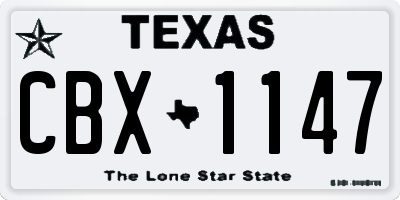 TX license plate CBX1147