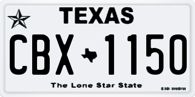 TX license plate CBX1150