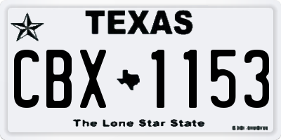 TX license plate CBX1153