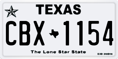 TX license plate CBX1154