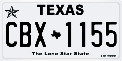 TX license plate CBX1155