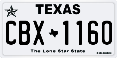 TX license plate CBX1160