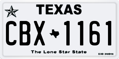 TX license plate CBX1161