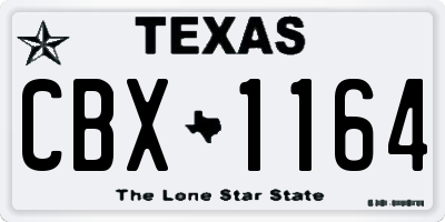 TX license plate CBX1164