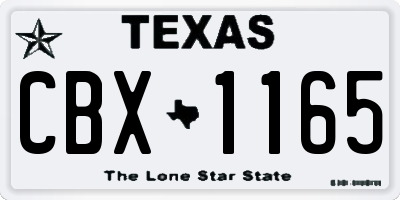 TX license plate CBX1165