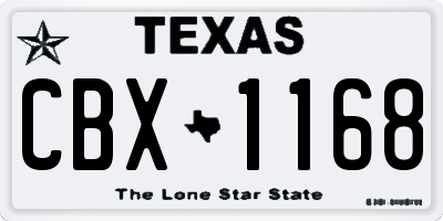 TX license plate CBX1168