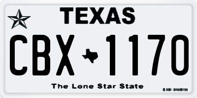 TX license plate CBX1170