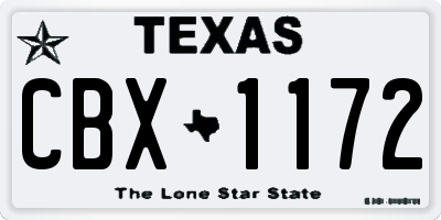 TX license plate CBX1172