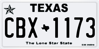 TX license plate CBX1173