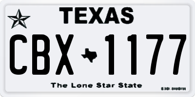TX license plate CBX1177