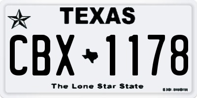 TX license plate CBX1178