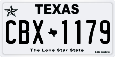 TX license plate CBX1179