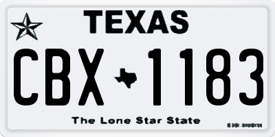 TX license plate CBX1183