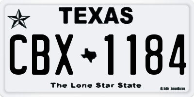 TX license plate CBX1184