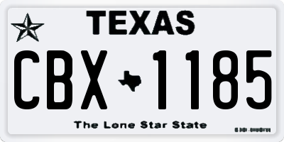 TX license plate CBX1185